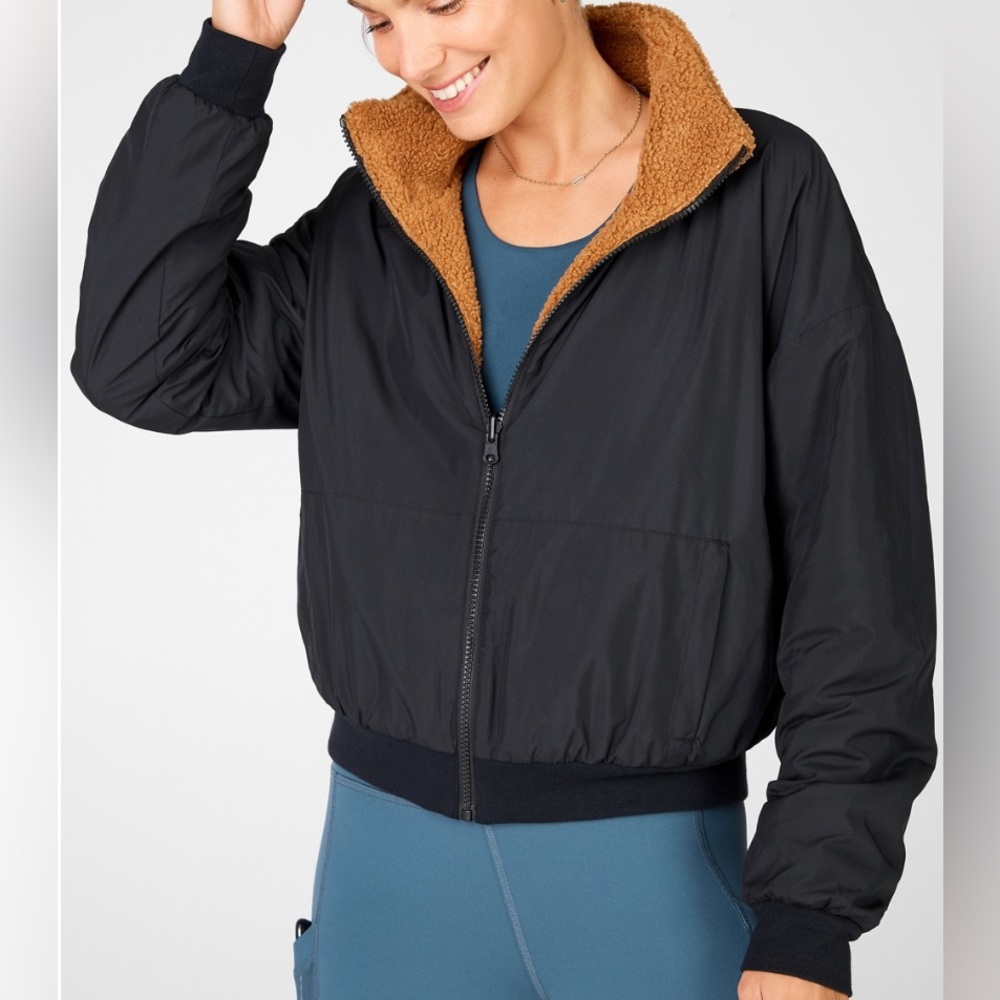 Fabletics Reversible Teddy Jacket In Size Small - image 3